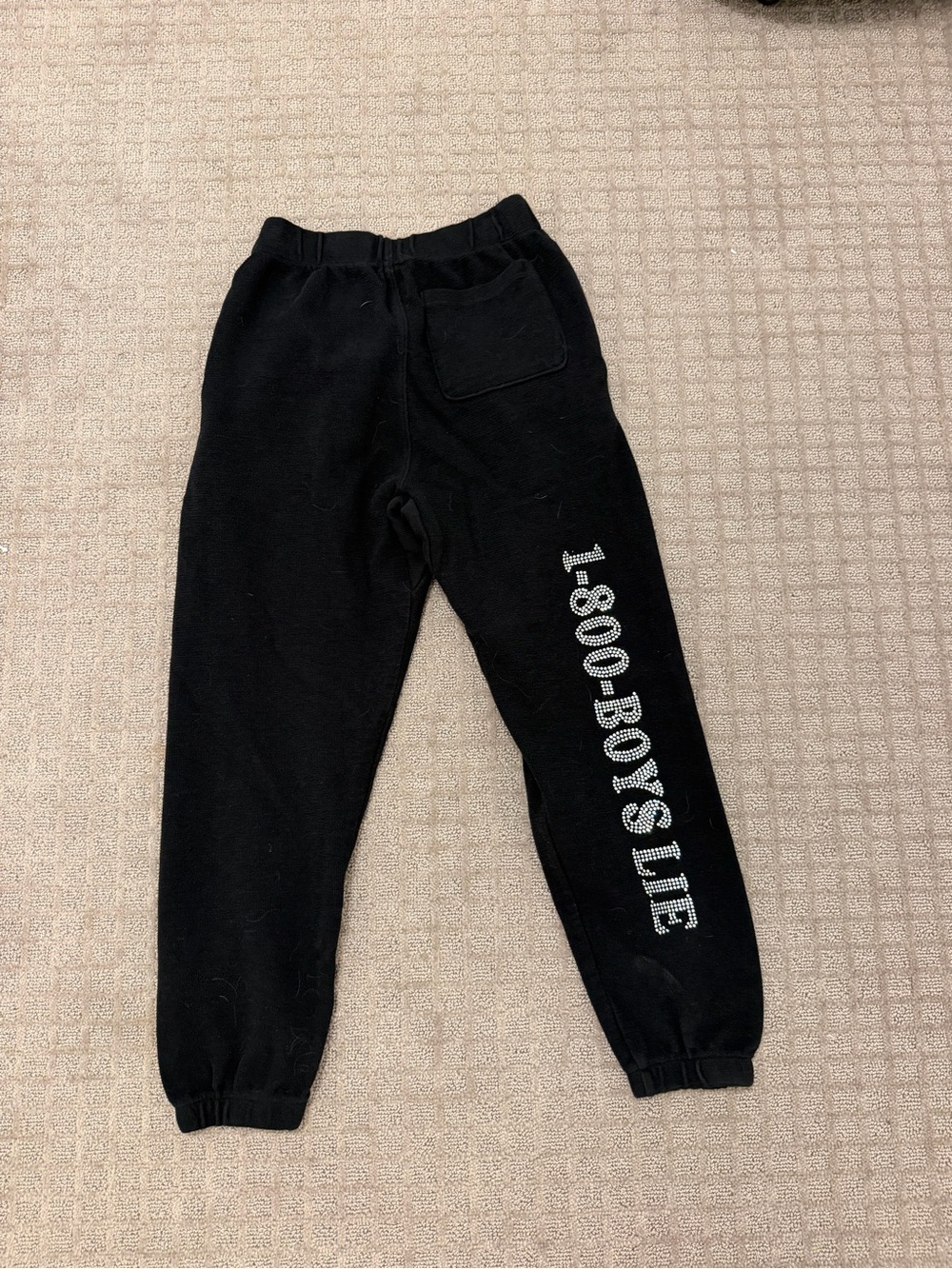 Boys Lie Black Sweatpants with White Side Logo